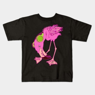 Flamingo, Shake Your Tail Feather Kids T-Shirt